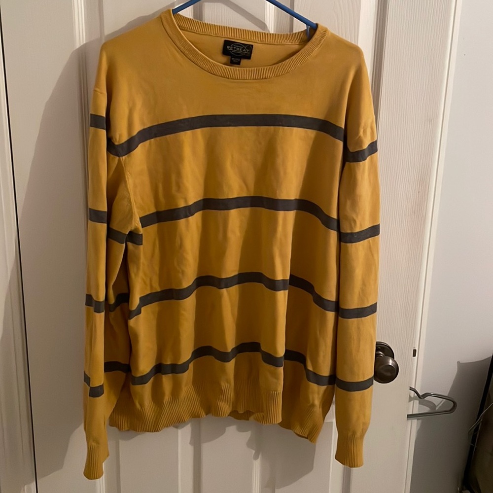 Retreat yellow and grey striped sweater